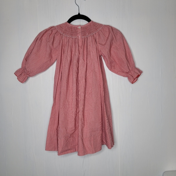 Amanda remembered Girl Sz 4T Christmas dress Smocked Neck Handmade Clothing - Picture 8 of 14